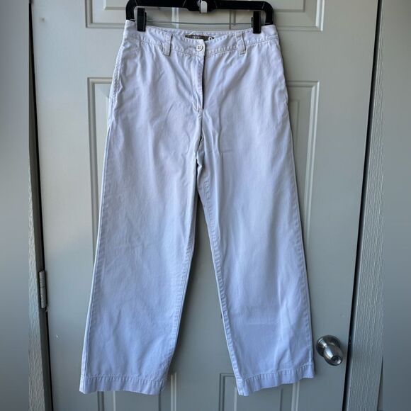 J.Crew Women’s Beige Chino Pants Sz 8 Mid Rise Straight Leg Y2K 2000s Preppy - Picture 1 of 6